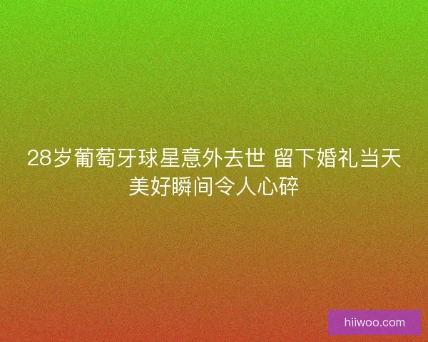 28岁葡萄牙球星意外去世 留下婚礼当天美好瞬间令人心碎