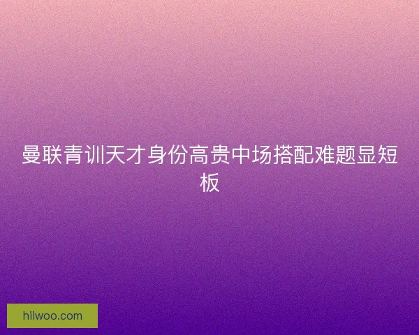 曼联青训天才身份高贵中场搭配难题显短板